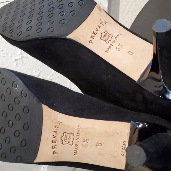 Prevata Yoyo Suede Black Heeled Ankle Booties Made In Italy Women's Size 6.5 - Picture 5 of 6